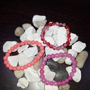 Pulsera Bohemia de Cuentas de Piedra Natural de Fresa - Cadena de Mano de Aspecto Natural