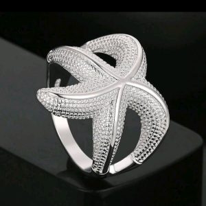 ANILLO DISEÑO ESTRELLA DE MAR EN PLATA