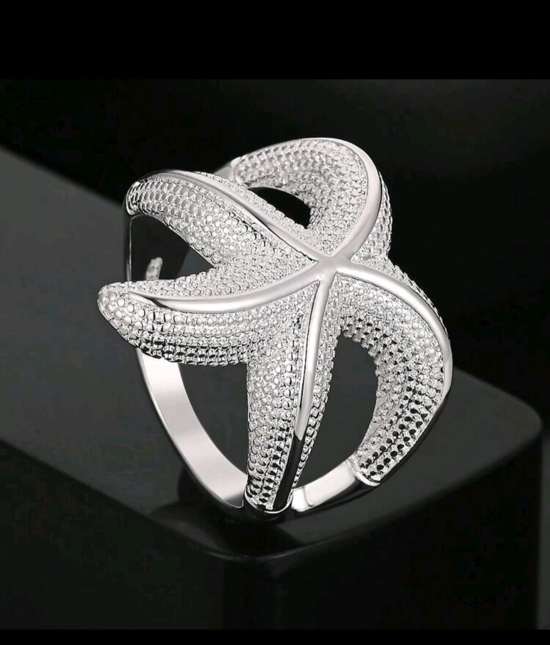ANILLO DISEÑO ESTRELLA DE MAR EN PLATA