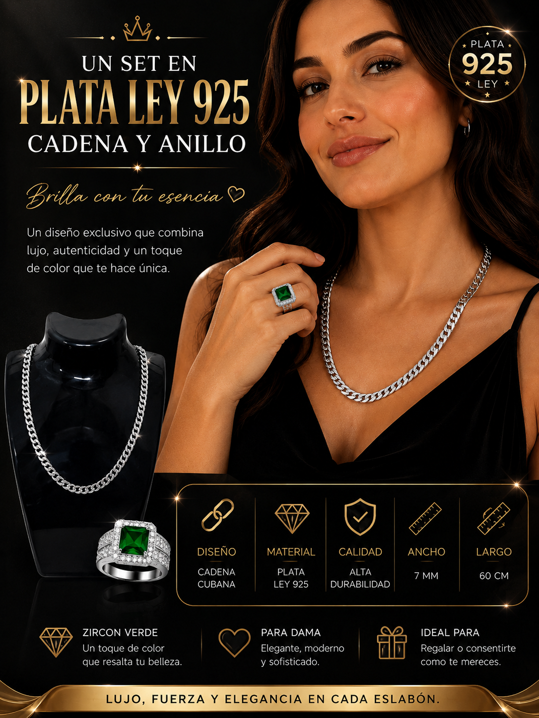 ✨ Cadena Para Dama Plata Ley 925 ✨