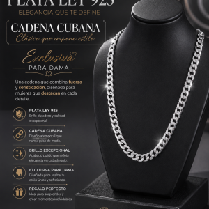 Cadena Diseño Cubana Plata Ley 925