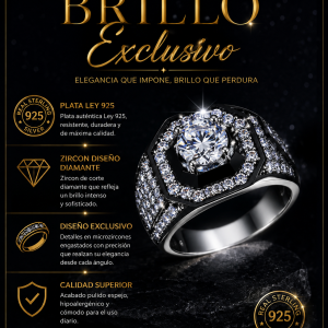 anillo en plata ley 925