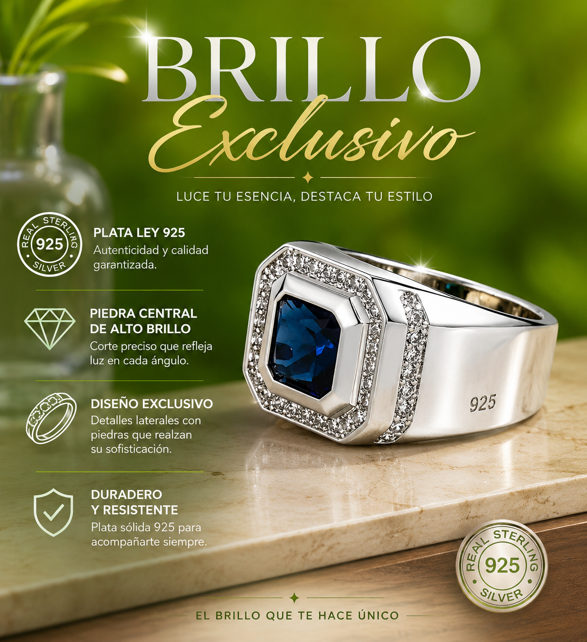 anillo Onix Plata Ley 926