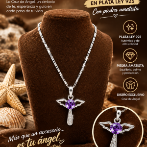 Cadena Cruz De Angel En Plata Ley 925