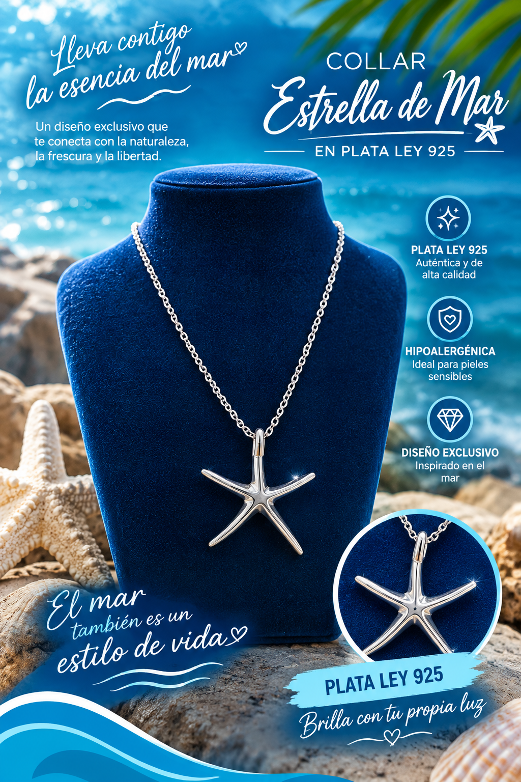 Estrella De Mar Plata Ley 925